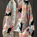 Women's Lovely Cats Art Print Casual Cotton And Linen Shirt