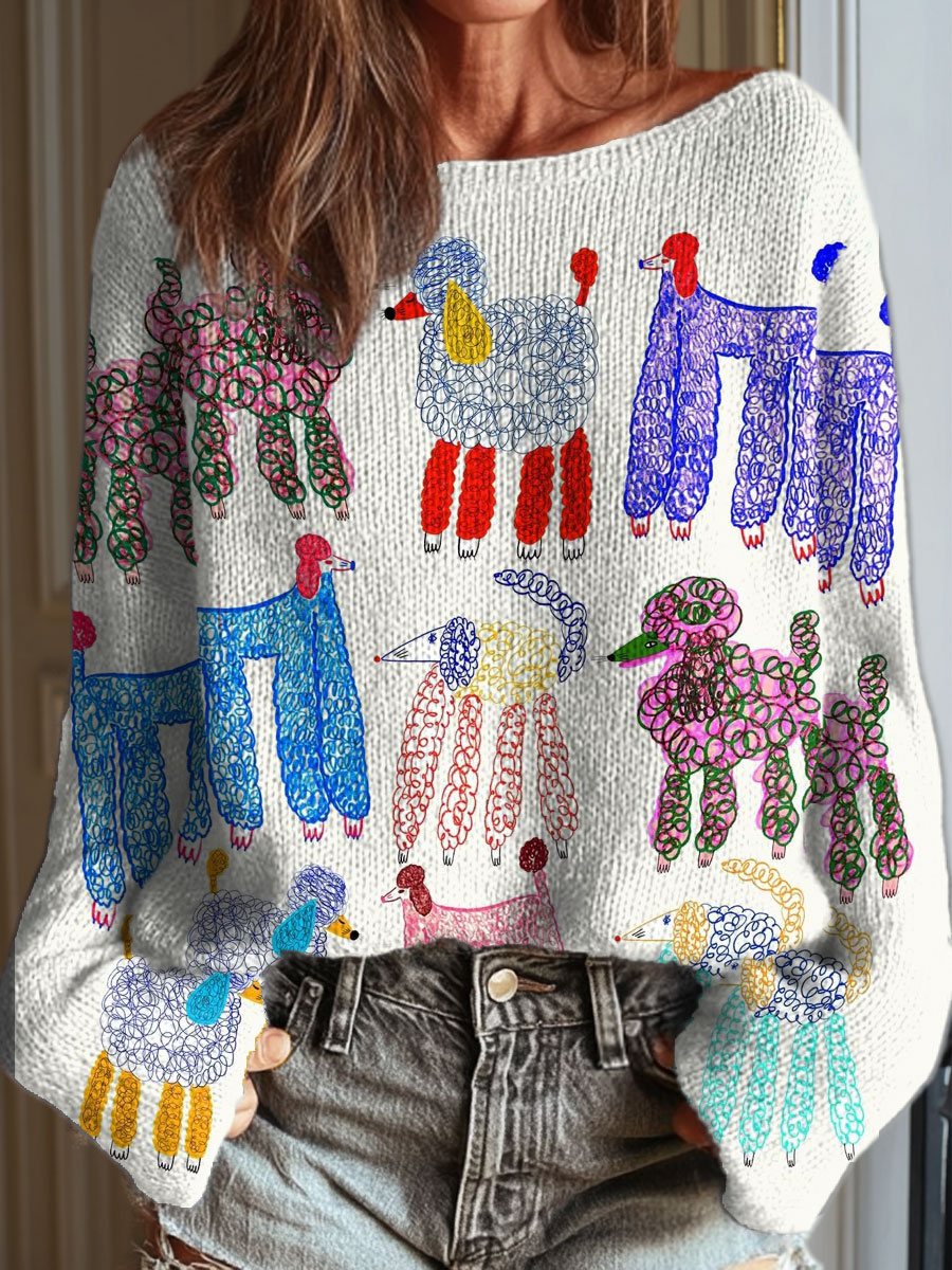 womens-funny-sheep-art-print-casual-pullover-sweater-wja8