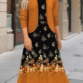 Terracotta Two Piece Floral Print Dress and Cardigan