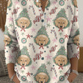 Christmas Animal Dog Pattern Art Print Buttoned Cardigan Sweater