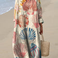 Women's Shell Pattern Flower Pattern  Art Print Dress