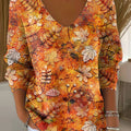 womens-autumn-leaves-orange-casual-print-pullover-sweater