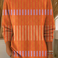 Women's Colorful Geometric Stripes Painting Art Print Casual Pullover Sweater