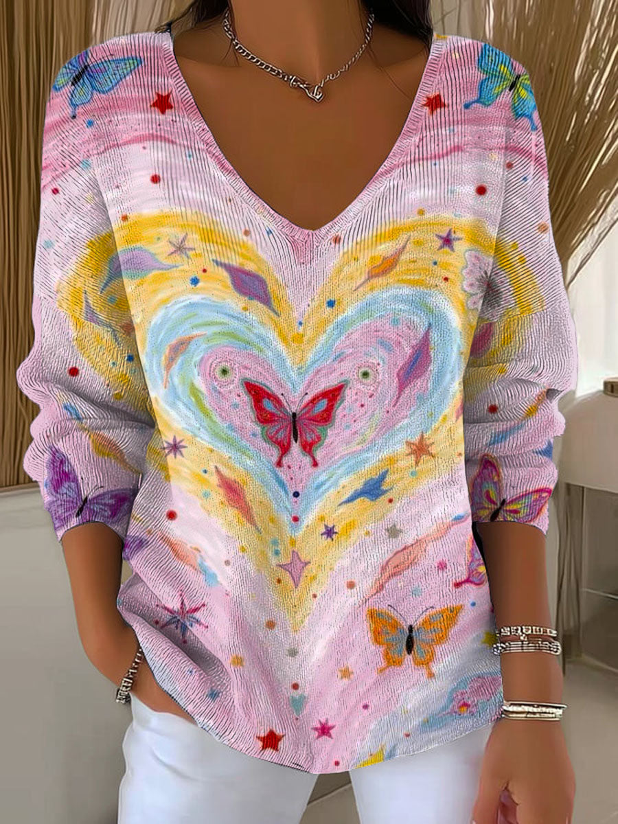 womens-lovely-butterfly-art-print-casual-pullover-sweater