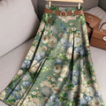 Women's Floral Art Print Casual Cotton Skirt