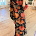 Women's Vintage Floral Pattern Art Print Cotton Dress