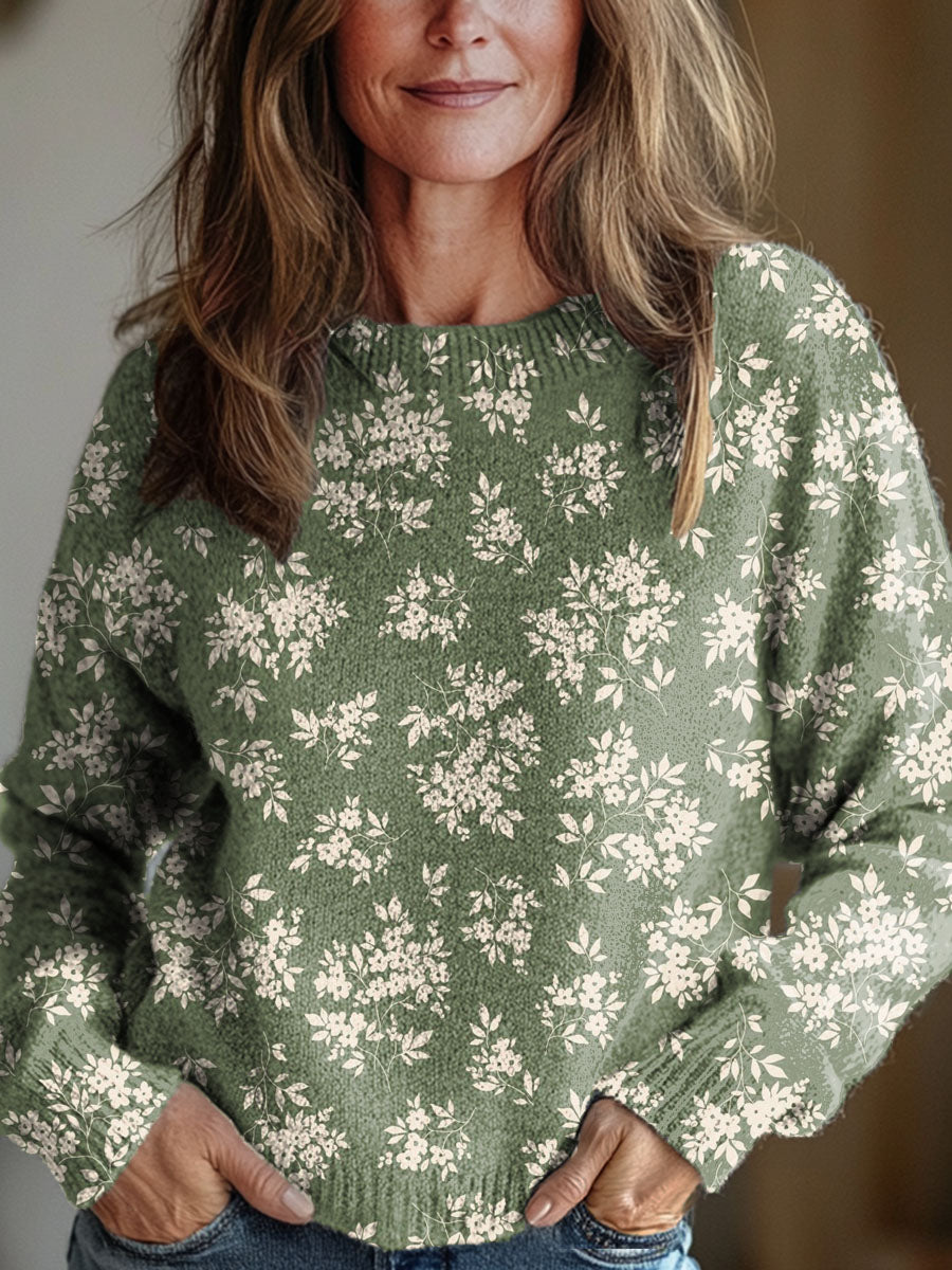 womens-vintage-floral-art-print-knit-pullover-sweater-8ard