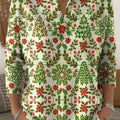 Vintage Christmas Tree Art Print Buttoned Cardigan Sweater