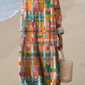 Abstract Summer Geometric Pattern Printed Women's Dress