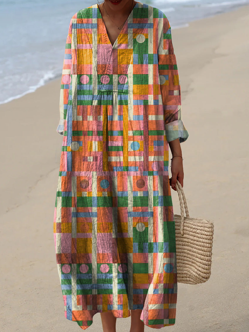 Abstract Summer Geometric Pattern Printed Women's Dress