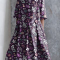 Midsummer Night Meadows Floral Pattern Printed Women's Pocket Cotton Dress