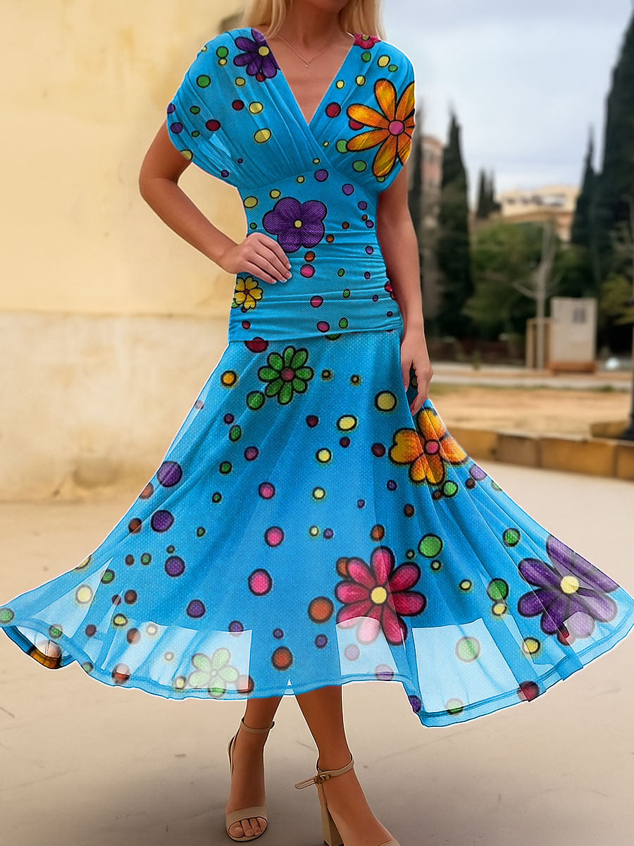 Women's Flowers Floral Simple Print Cotton Dress