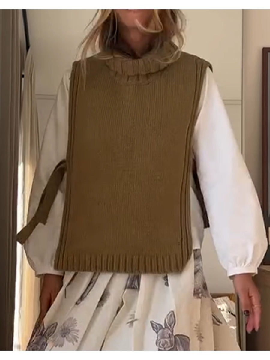 womens-casual-wool-knitted-turtleneck-vest-sweater