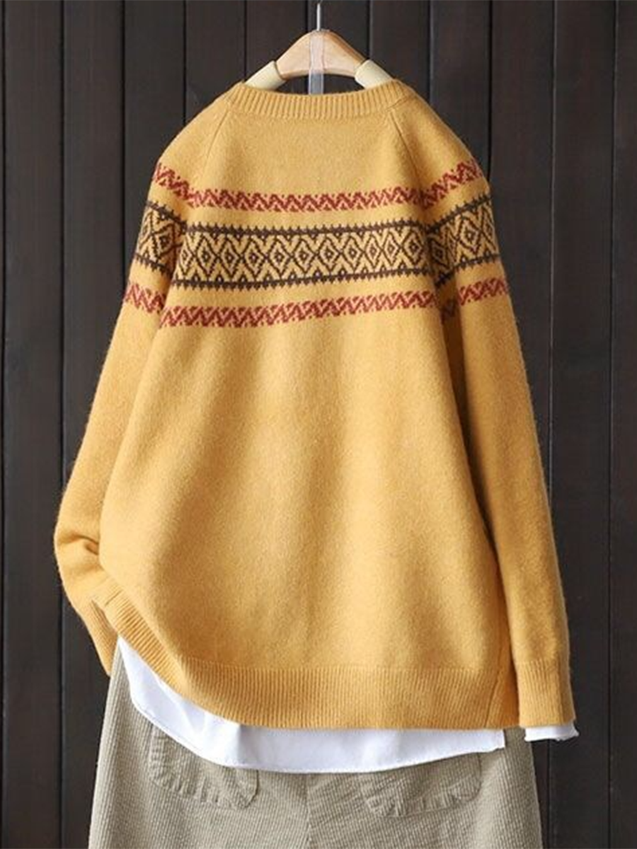 Women's Soft Totem Print Soft Button Cardigan Sweater