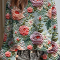 womens-vintage-flower-art-print-casual-pullover-sweater-4l0z