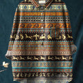 African Tribal Pattern Printed Women's Casual Cotton And Linen Shirt