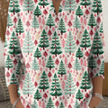 Merry Christmas! Beautiful Christmas Tree Painting Art Print Buttoned Cardigan Sweater