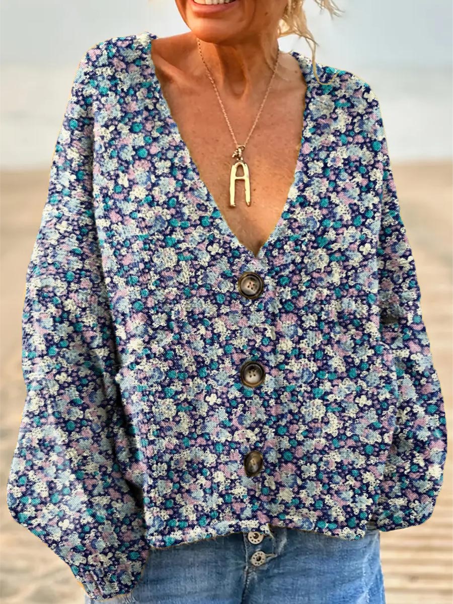 womens-floral-pattern-art-print-casual-pullover-sweater