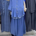 Women's Tencel Faux Denim Shirt and Skirt Set