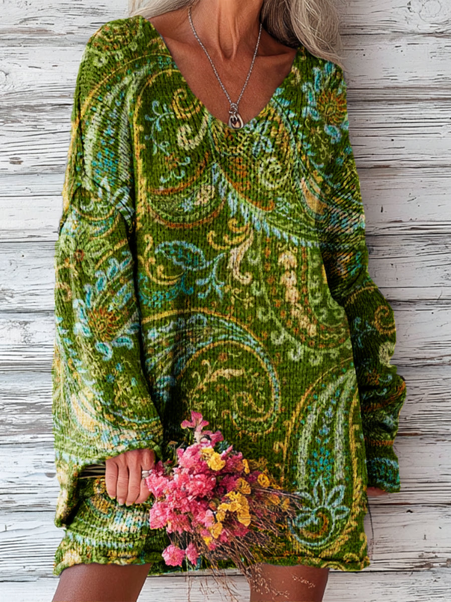 womens-vintage-ethnic-paisley-painting-art-print-casual-pullover-sweater