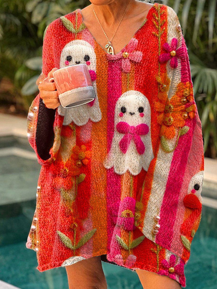 womens-vintage-ghost-art-print-casual-pullover-sweater-xwtv