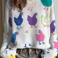 womens-funny-chicken-art-print-casual-pullover-sweater-3hdk