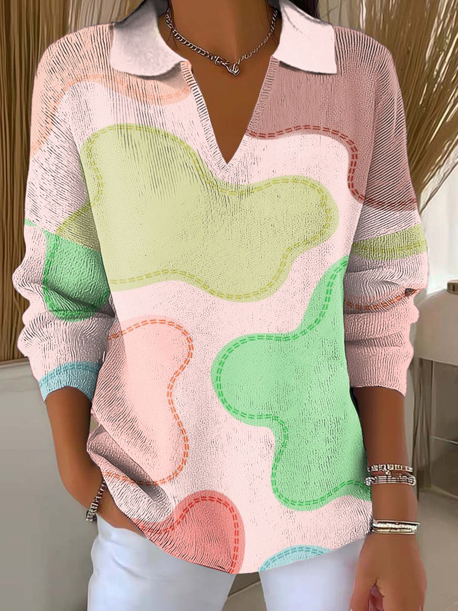 womens-double-dashed-clouds-printed-casual-sweater