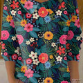 womens-vintage-flower-art-print-casual-peter-pan-collar-3-4-sleeve-sweater-bfx8