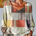 womens-multicolor-geometric-check-art-print-casual-pullover-sweater