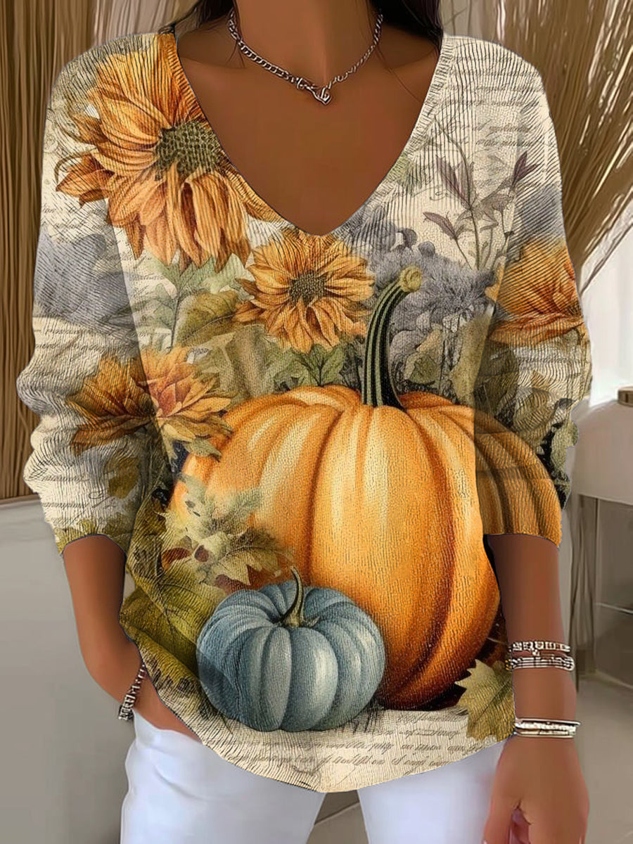 womens-floral-pumpkin-painting-art-print-casual-pullover-sweater-zdff