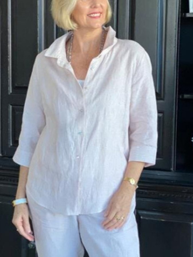 Women's Long Sleeve Solid Shirt