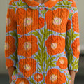 womens-vintage-floral-art-print-casual-peter-pan-collar-3-4-sleeve-sweater-jvq2
