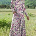 Women's Floral Pattern Art Print Long-sleeved Dress