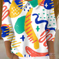 womens-abstract-colorful-graffiti-painting-art-print-casual-peter-pan-collar-3-4-sleeve-sweater