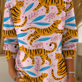 womens-tiger-and-leaves-print-casual-pullover-sweater