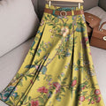 Women's Retro Flowers Pattern Casual Print Cotton Skirt