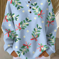 Women's Christmas Pattern Art Print Casual Cotton Shirt