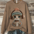 Women's Autumn And Winter Headphones Cat Sweater