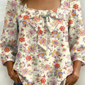 Women's Floral Art Print Casual Stylish Cotton Shirt