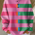 Women's Colorful Abstract Geometric Stripes Painting Art Print Casual Cotton Sweatshirt