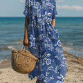 Women's Vintage Floral Pattern Art Print Cotton Dress