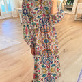 Women's Vintage Flower Art Printed Casual Dress
