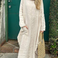 Women's Vintage Loose Casual Cotton And Linen Long Dress