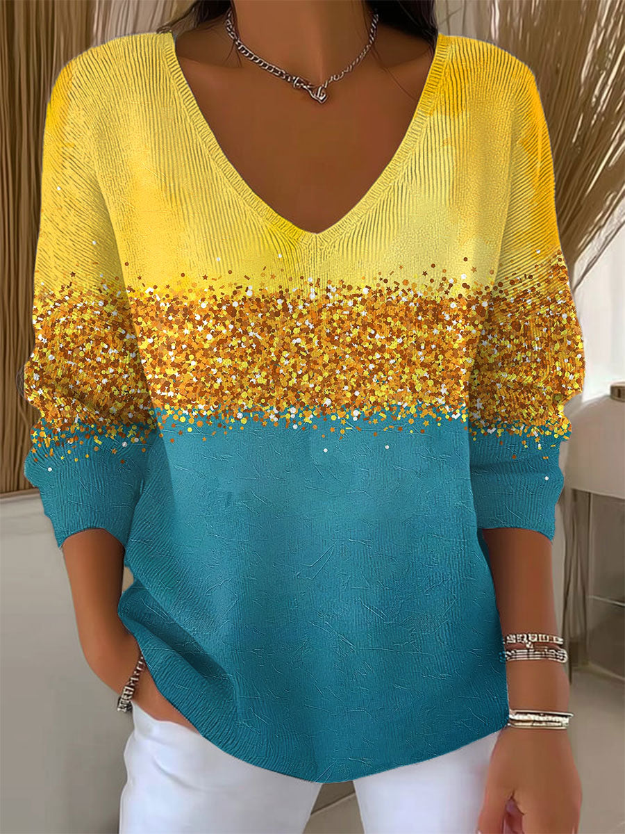 womens-fall-gradient-vintage-art-print-casual-pullover-sweater