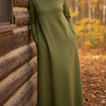 Women's Elegant Cowl Neck A-line Solid Color Dress
