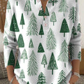 Vintage Christmas Tree Art Print Buttoned Cardigan Sweater