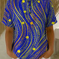 Women's Vintage Floral Art Print Casual Cotton Shirt
