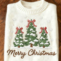 Women's Merry Christmas Christmas Tree Art Print Sweater