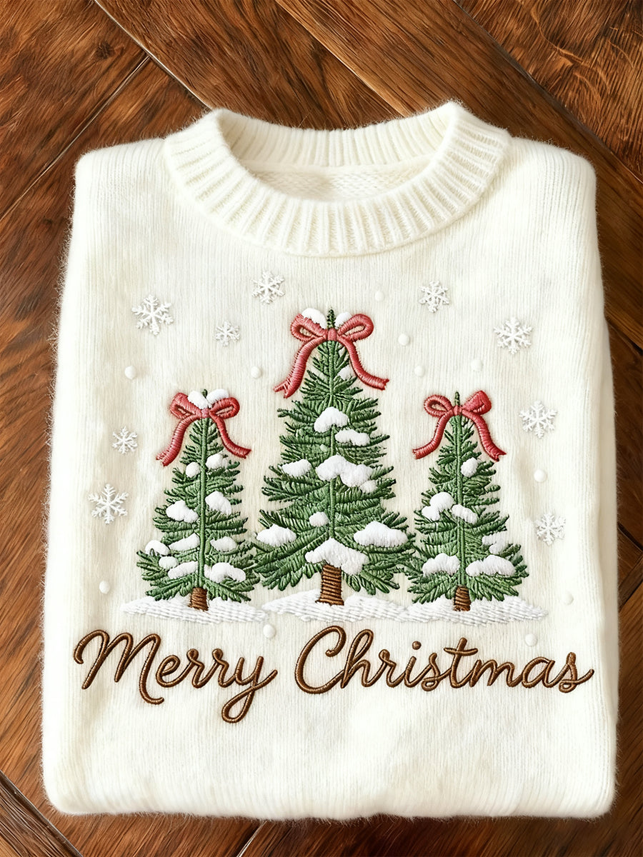Women's Merry Christmas Christmas Tree Art Print Sweater