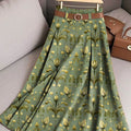 Women's Retro Floral Art Print Casual Cotton Skirt